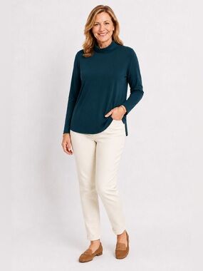 J Jill blouse mock neck size large tunic length split tail